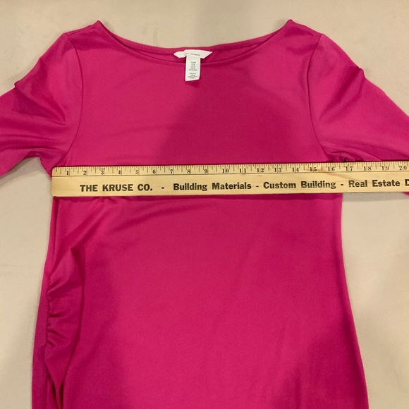 H&M Pink M Shift dress Ruching on side Minimalist Scandi Girl Normcore Mama - Picture 6 of 9